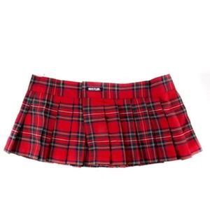 Hustler Red Plaid Mini Skirt