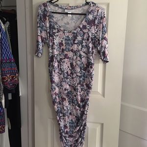 Motherhood maternity side rouched maternity dress