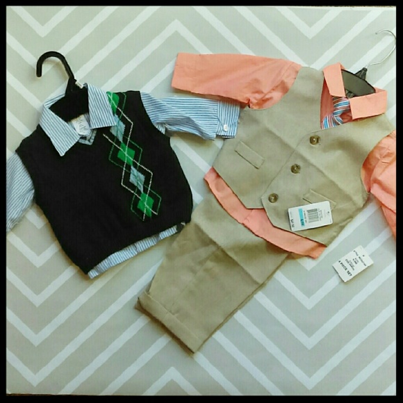 🆕 {Boys} Nautica baby suit & sweater vest top