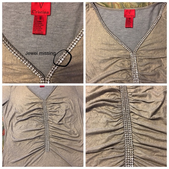 V. Cristina size medium embellished top - Picture 2 of 4