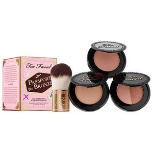Too faced bronzer trio with mini kabuki brush