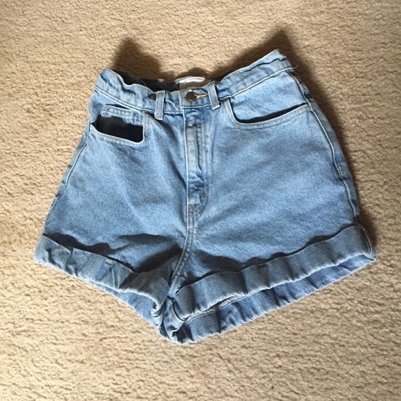 American apparel high waisted jean short