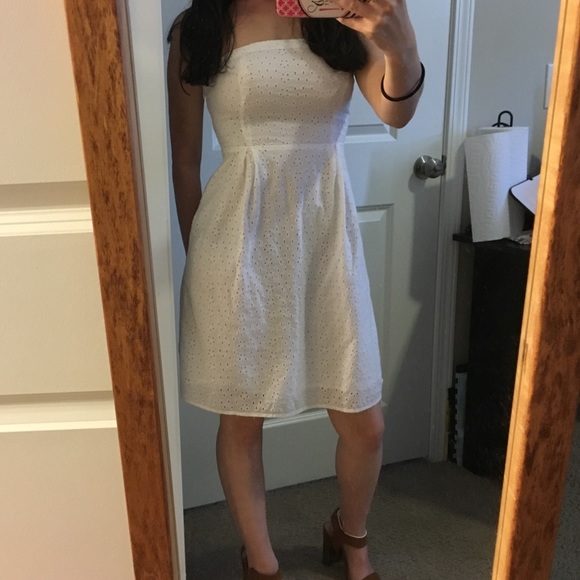 White Strapless dress