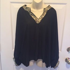 Black and gold blouse