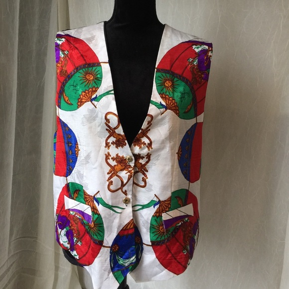 kesnsa high fashion Other - Vintage High Fashion Hot Air Balloon Baroque Vest Silk Style 90s