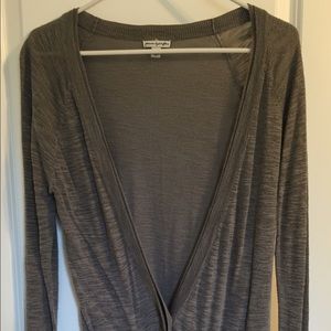 AEO soft gray long cardigan