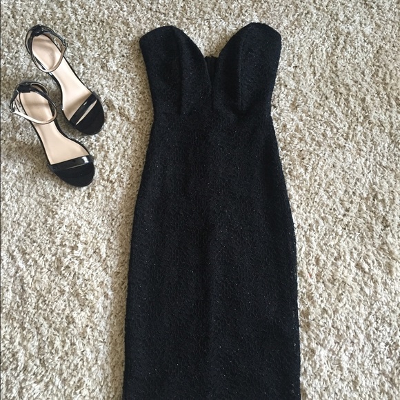 Strapless lace dress