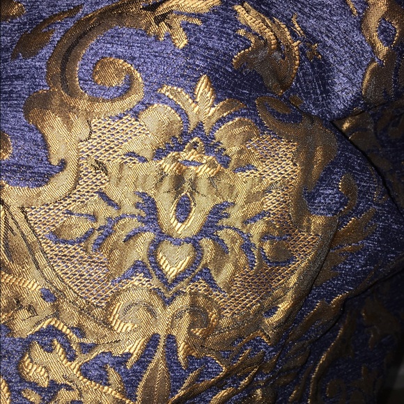 Navy Blue Winter brocade skirt - Picture 3 of 3