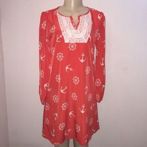 Red boho chic medium dress