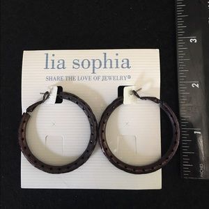 Lia Sophia copper hoop earrings