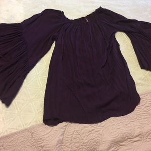 Indah bell sleeve off the shoulder mini dress