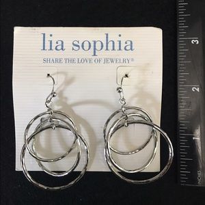 Lia Sophia silver hoop dangles