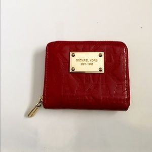 MICHAEL KORS Deep Red Leather Wallet