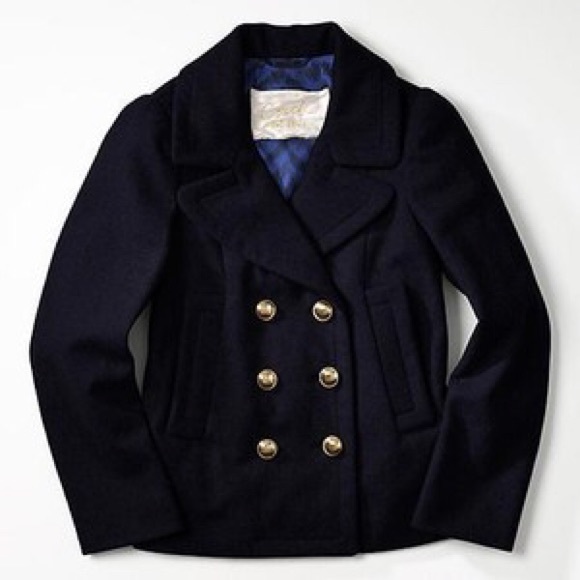 Coach Wool Peacoat in Navy with Silk Lining