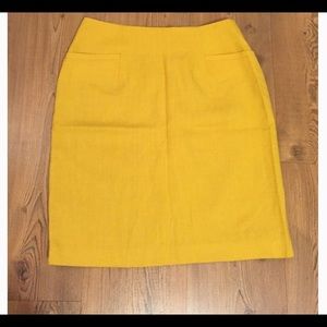 Mustard yellow pencil skirt