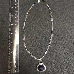 Lia Sophia silver and blue necklace