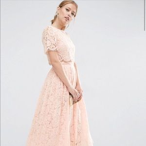 * ONE DAY SALE* ASOS Lace Crop Top Prom Midi Dress