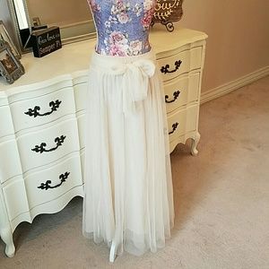 Cream Tulle Skirt