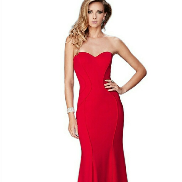 La Femme prom evening dress LF-22401 red size 4