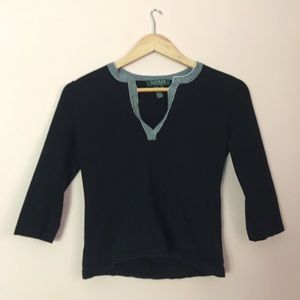Ralph Lauren Black V-Neck Top