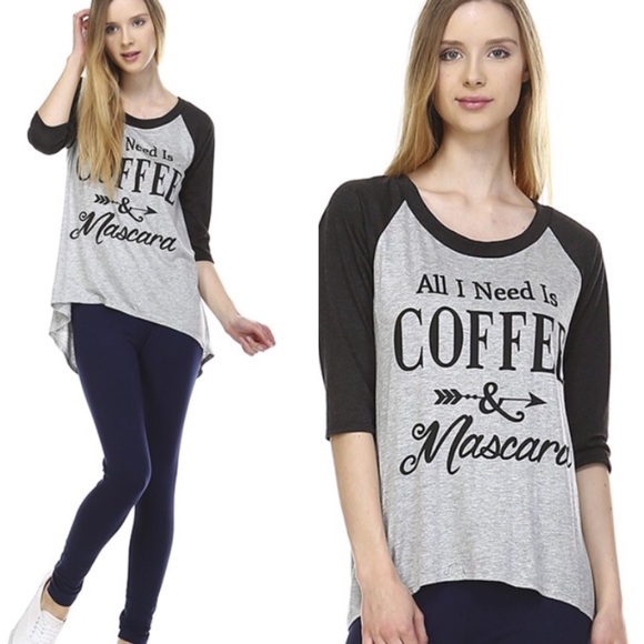 Large Coffee & Mascara Tee - Picture 2 of 4