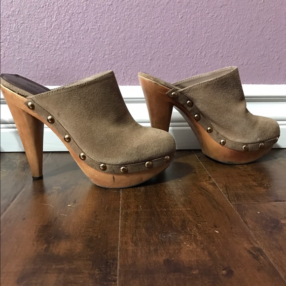 Bakers platform suede clogs