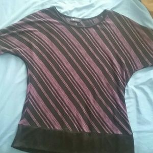 Purple and black striped top