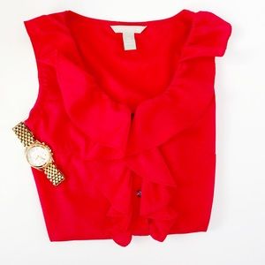 Red Ruffled Blouse from Banana Republic