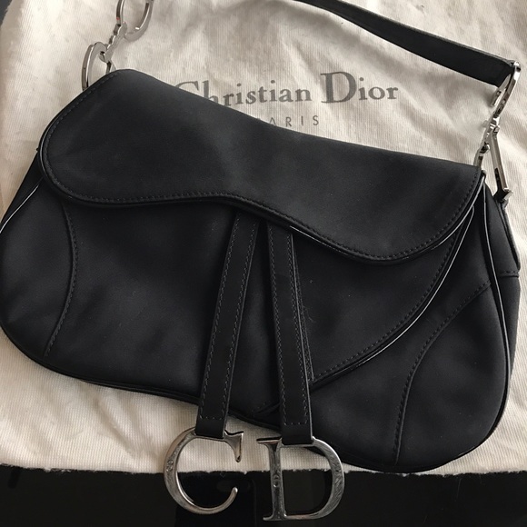 Christian Dior black saddle bag