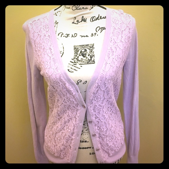 Merona Lilac Cardigan - missing button SZ S