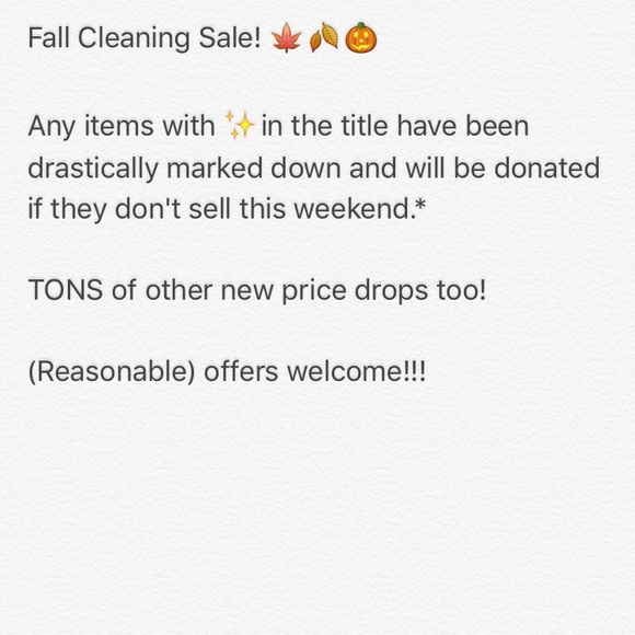 Fall Cleaning Sale in my closet--this weekend!