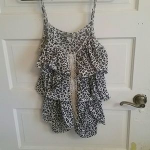 Layered cheetah print tank top