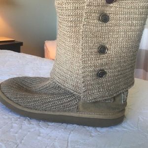 Brown knit UGG boots