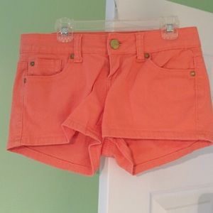 orange jean shorts