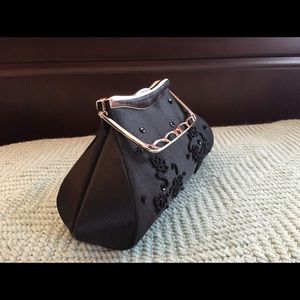 Silk & Beaded Black Evening bag.