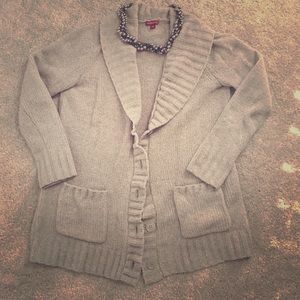 Taupe Neutral Chunky Chenille Cardigan Sweater