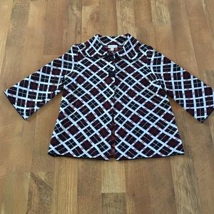 Red and black plaid sweater