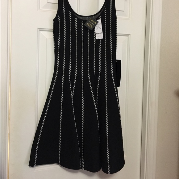 Bebe Leilani Dotted Fit N Flare dress