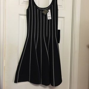 Bebe Leilani Dotted Fit N Flare dress