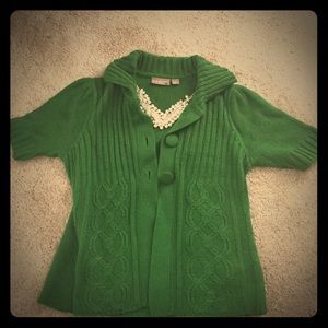 Beautiful Green Chunky Knit SS Sweater