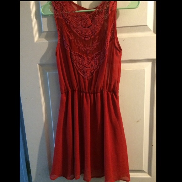 Red sheer dress!