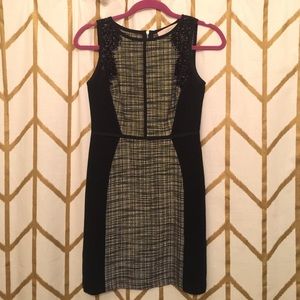 LOFT mini dress with lace overlay