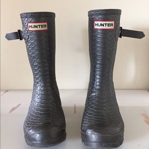 LIMITED edition Snakeskin grey/silver HUNTER boots