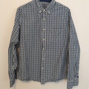 Men's J Crew button down gingham shirt (slim lg)