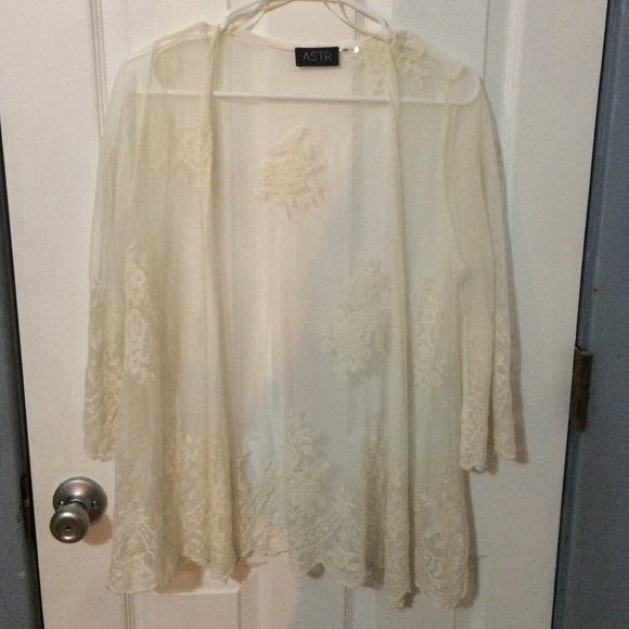 Hand embroidered sheer cardigan!