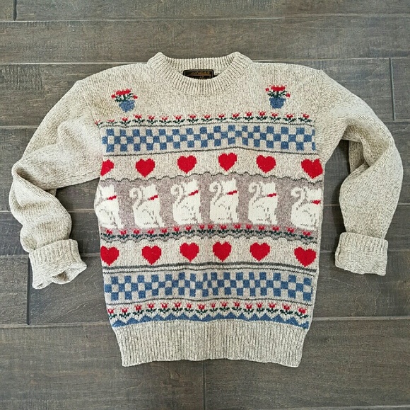Eddie Bauer Sweaters - {Vintage Eddie Bauer} Cat Wool Sweater