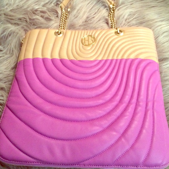 Henri Bendel gorgeous lilac/tan soft leather bag