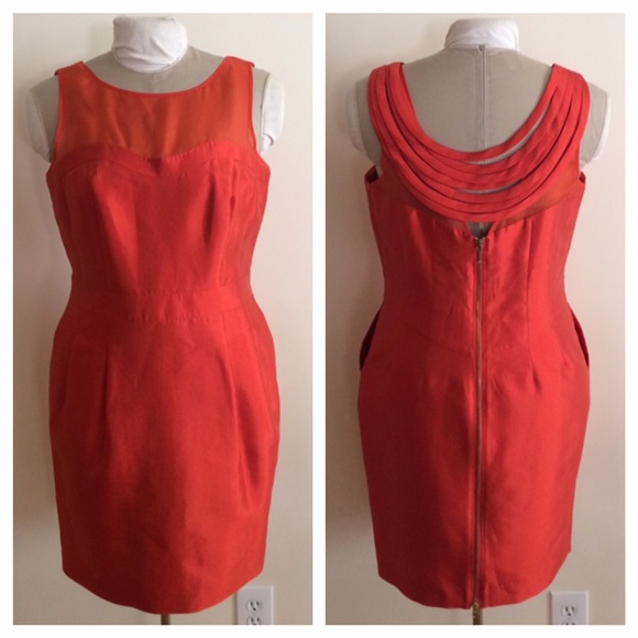 reiss orange lace dress