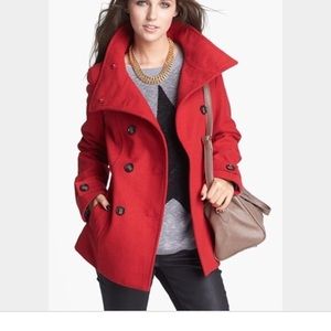 Thread & Supply Red Pea Coat, barely used