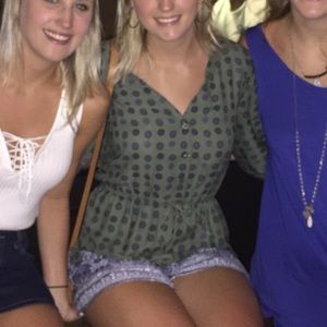 Francesca's Boutique Ayla army green romper